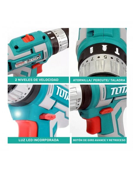 TALADRO PERCUTOR A BATERIA TIDLI200215 20V. TOTAL. - Imagen 5