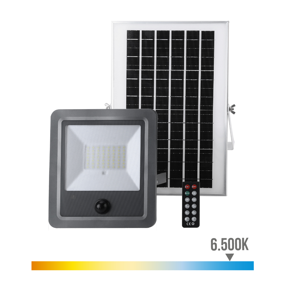 Foco Solar LED 100 W Exterior con Panel Solar EDM