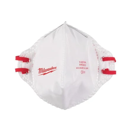 Mascarilla desechable FFP2 plegable Milwaukee – Caja 20 uds | Protección respiratoria