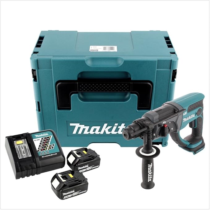 Martillo Combinado Makita DHR202RTJ 18V – 20 mm SDS-Plus – Kit 2×5.0Ah + Cargador + MAKPAC