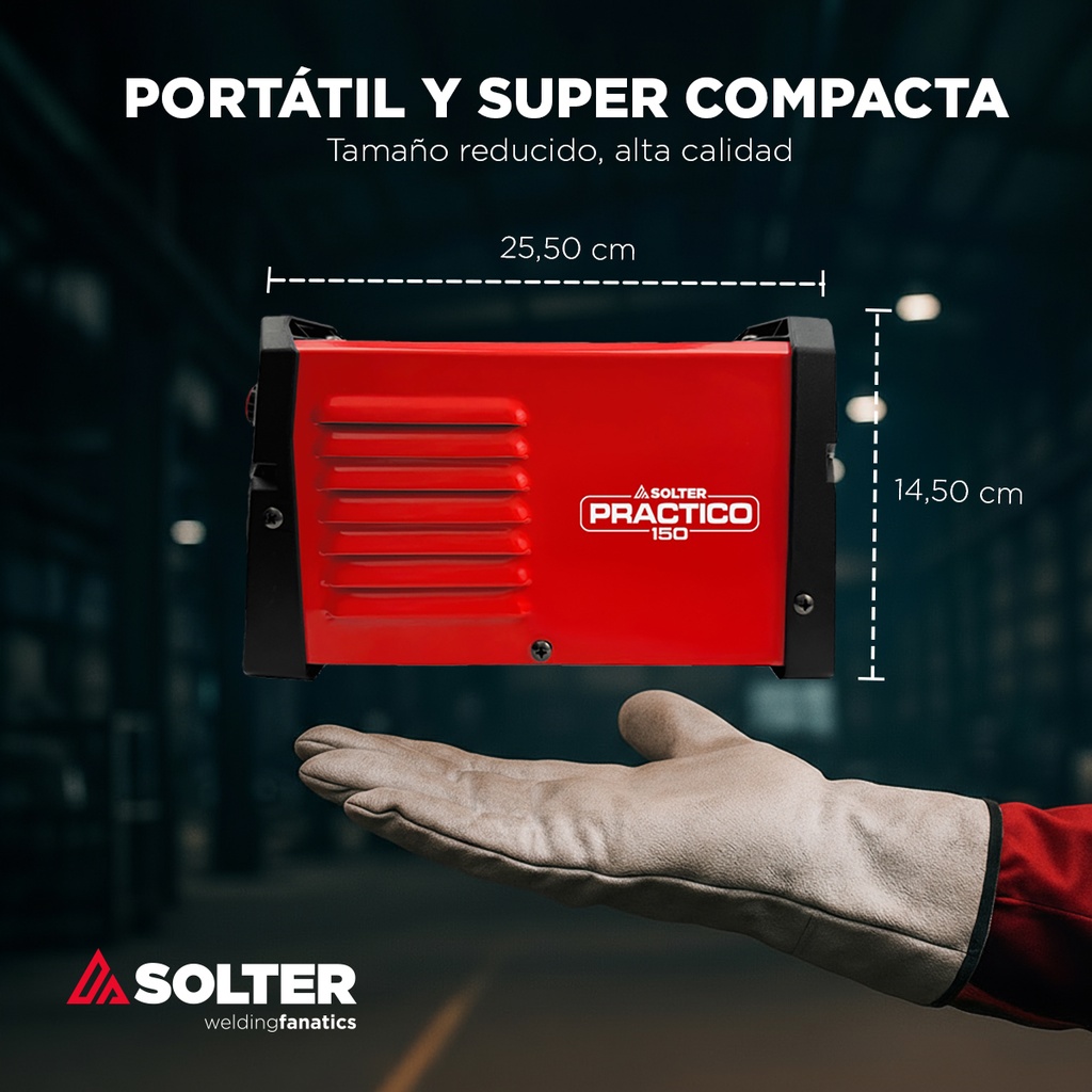 Soldador Inverter Solter Práctico 150 LD – 150 A – MMA & TIG Lift-Arc – Panel Digital LED - Imagen 2