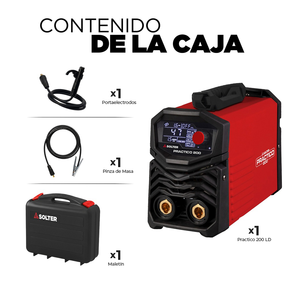 Soldador Inverter Solter Practico 200 LD – 200 A – MMA & TIG Lift-Arc – Panel Digital LED - Imagen 3