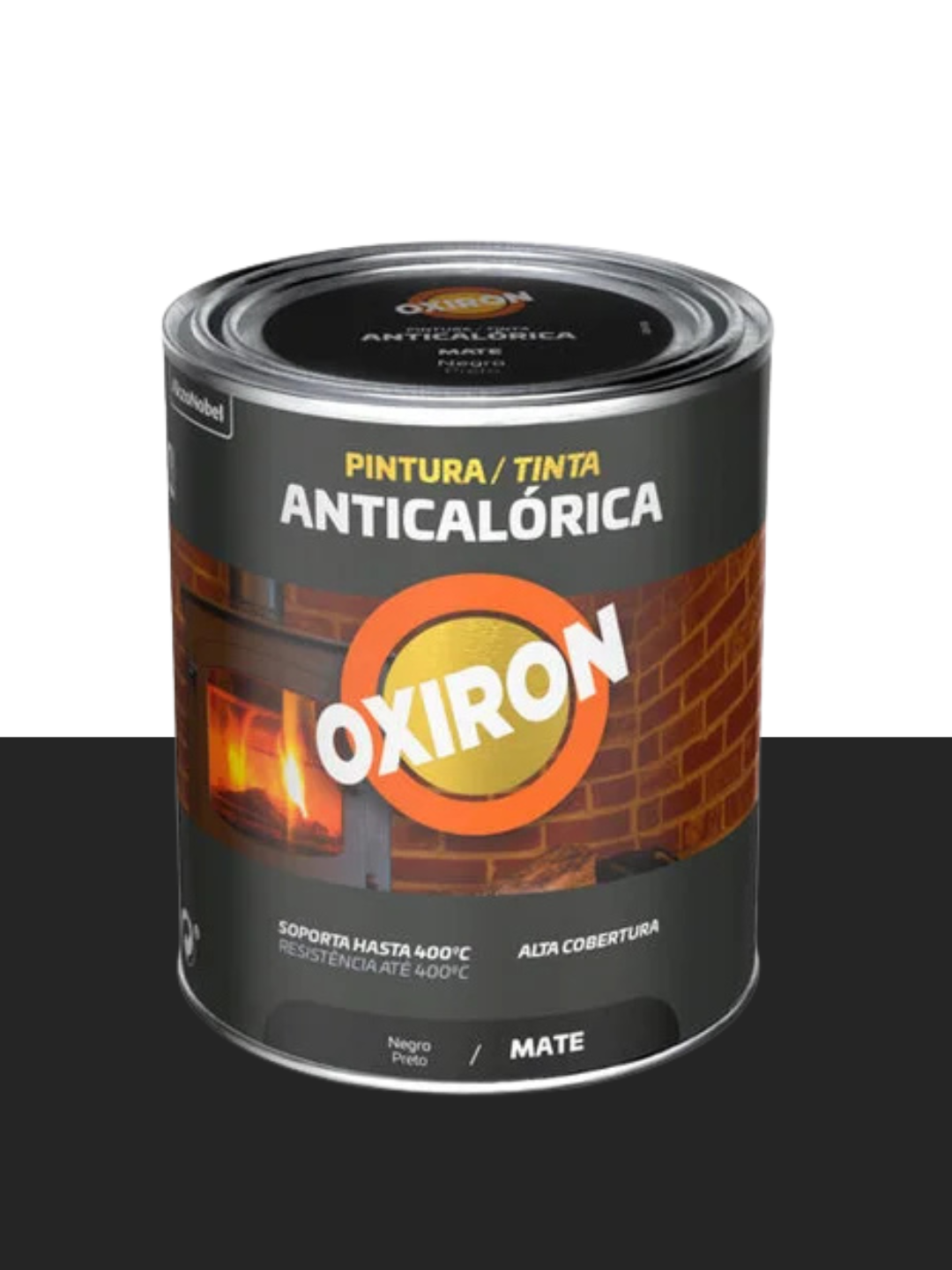 Pintura Anticalórica Negra Oxiron Titan Negra Mate 750 ml – Resistente hasta 600 °C