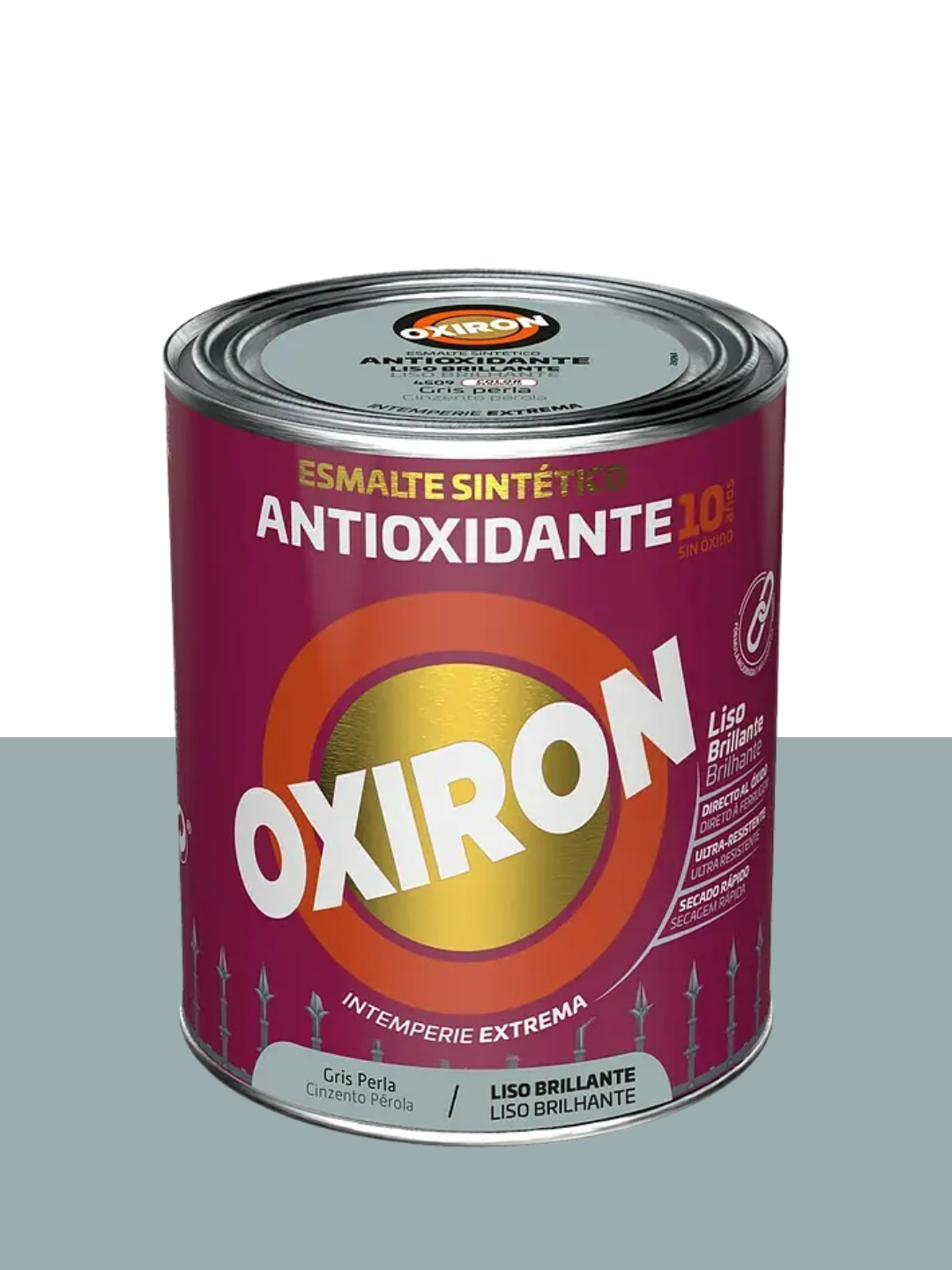 Titan Oxiron Esmalte Antioxidante Liso Brillante Gris Perla 750 ml