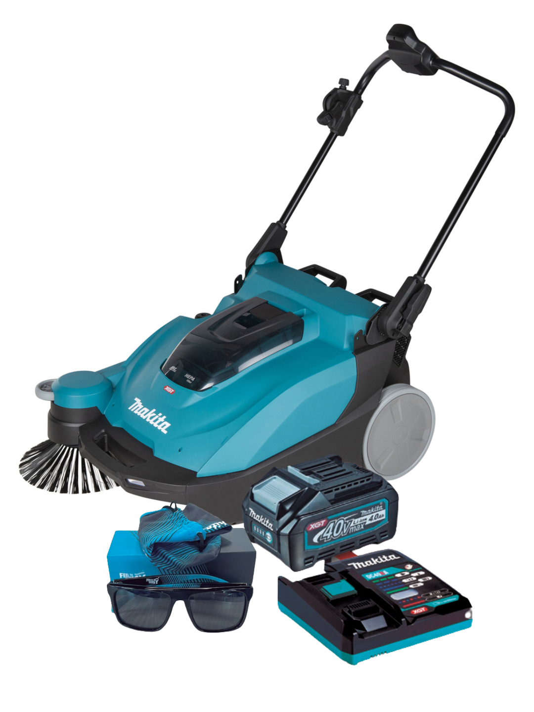 Barredora 40Vmax XGT 65 cm IPX4 Makita – Batería y cargador incluido