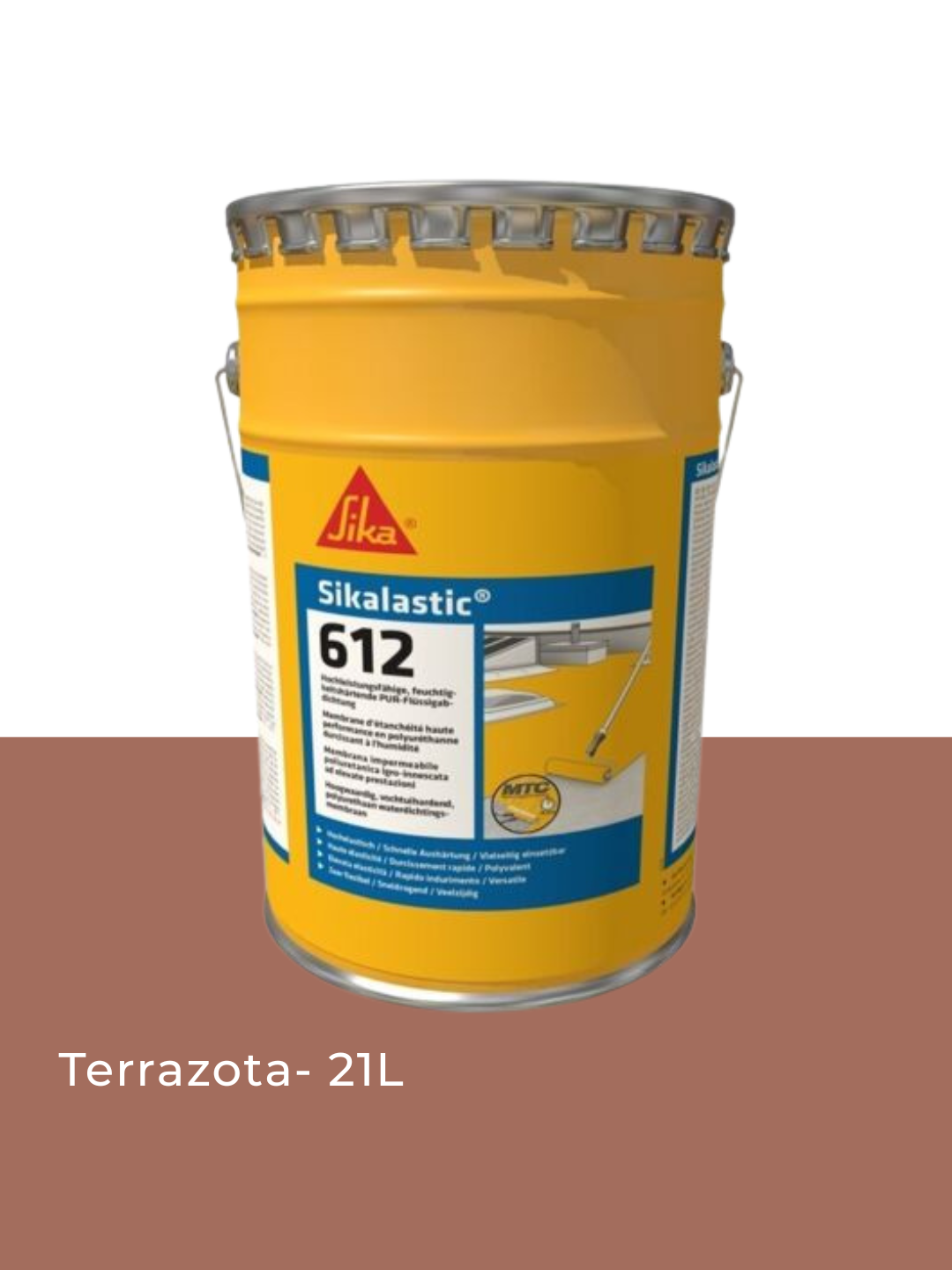 Sikalastic 612 Terracota 21 Kg | Membrana Líquida Impermeabilizante para Cubiertas, Terrazas y Balcones