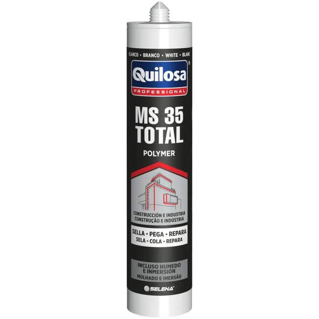 Quilosa MS35 Total Negro 300 ml sellador adhesivo de polímero MS para construcción y reparación