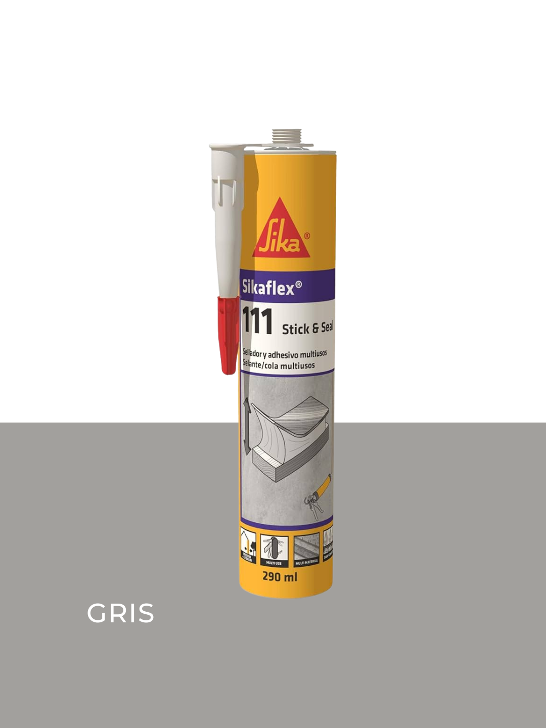 Sikaflex 111 Stick & Seal Gris Cemento 290 ml | Adhesivo y Sellador Universal