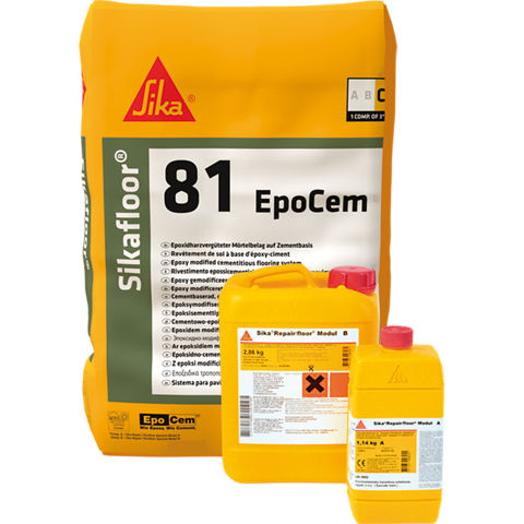 Sikafloor 81 EpoCem 23 kg mortero autonivelante epoxi cementoso para regularización de pavimentos de hormigón.