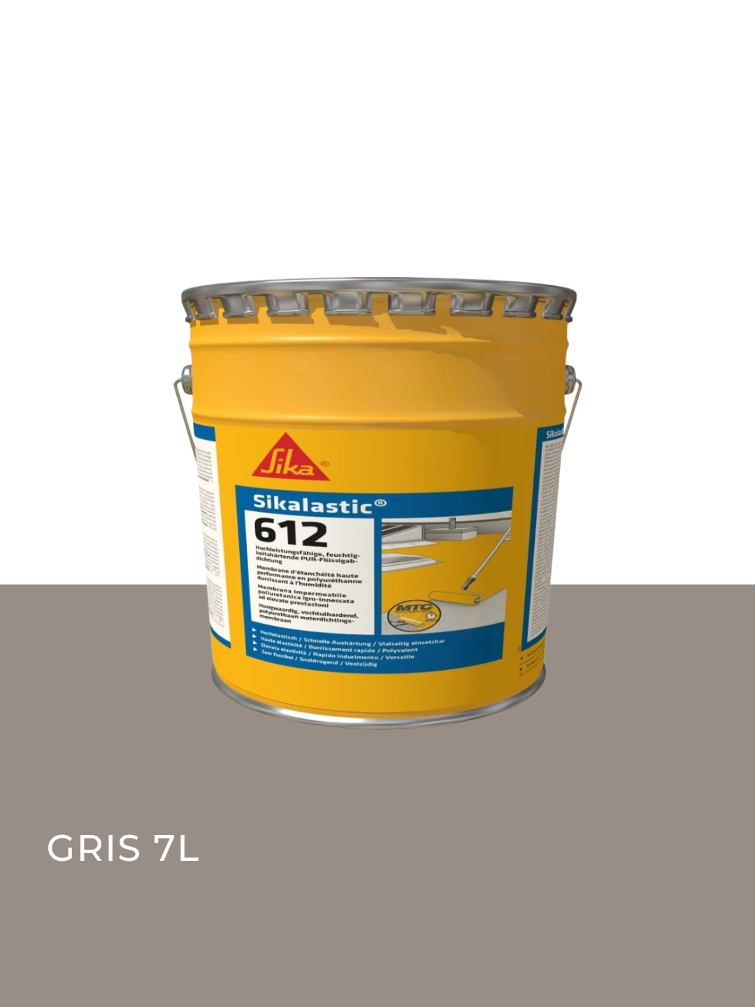 Sikalastic 612 gris 7 kg membrana líquida impermeabilizante de poliuretano para cubiertas, terrazas y balcones.